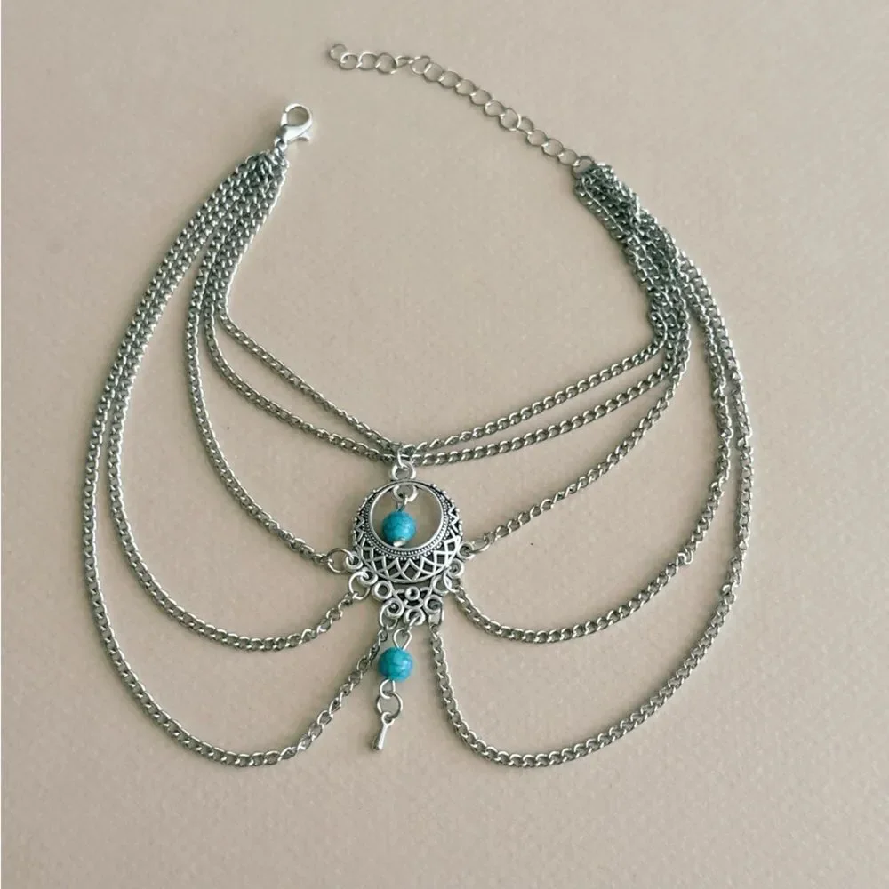 Boho chain anklet #2329